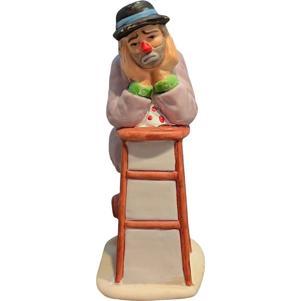 Vintage Flambro Clown "Why Me?" Figurine Signed By Emmett Kelly Jr 5.25"